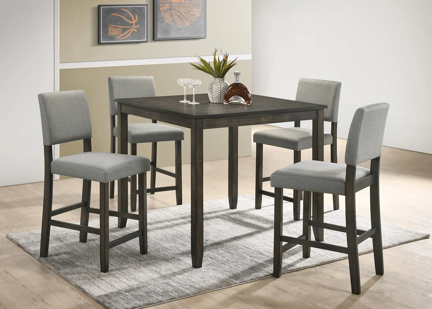 Derick Gray 5-Piece Counter Height Dining Set Crown Mark