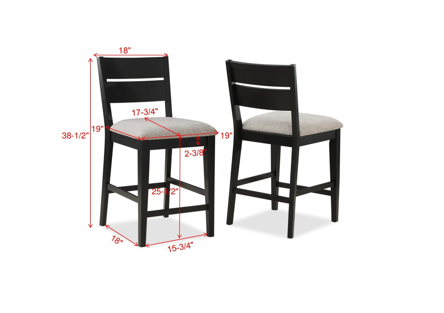 Mathis Black/Gray Counter Height Dining Set Crown Mark