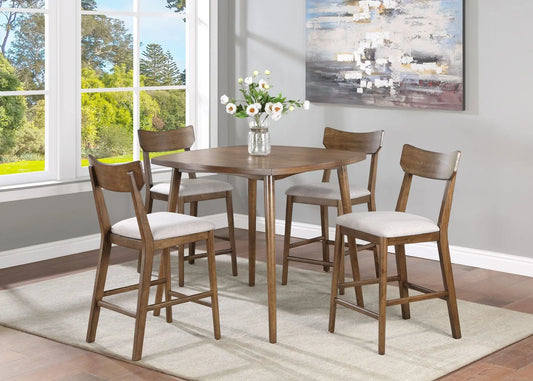 Weldon Brown Square Counter Height Dining Set Crown Mark