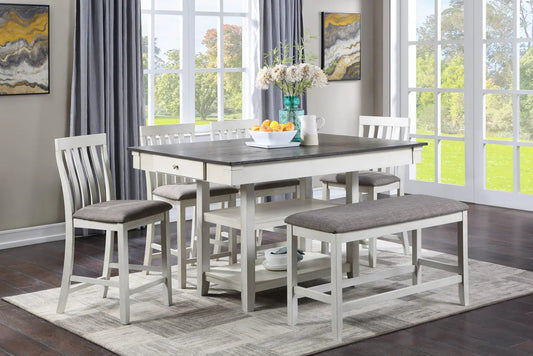 Nina Chalk/Gray Counter Height Dining Set Crown Mark