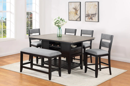 Frey Black/Gray Counter Height Dining Set Crown Mark