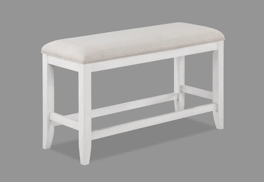 Wendy White Counter Height Dining Bench Crown Mark