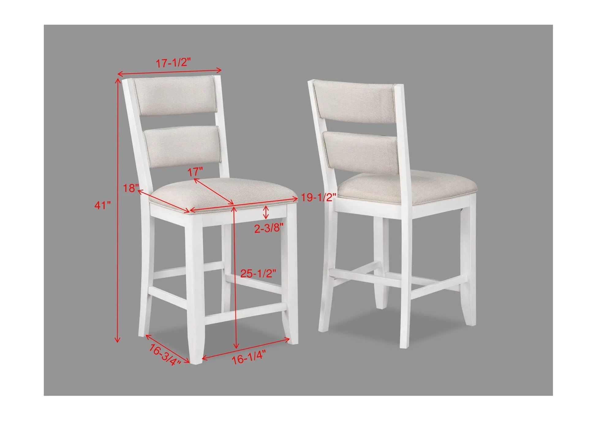 Wendy White Counter Height Chair, Set of 2 Crown Mark