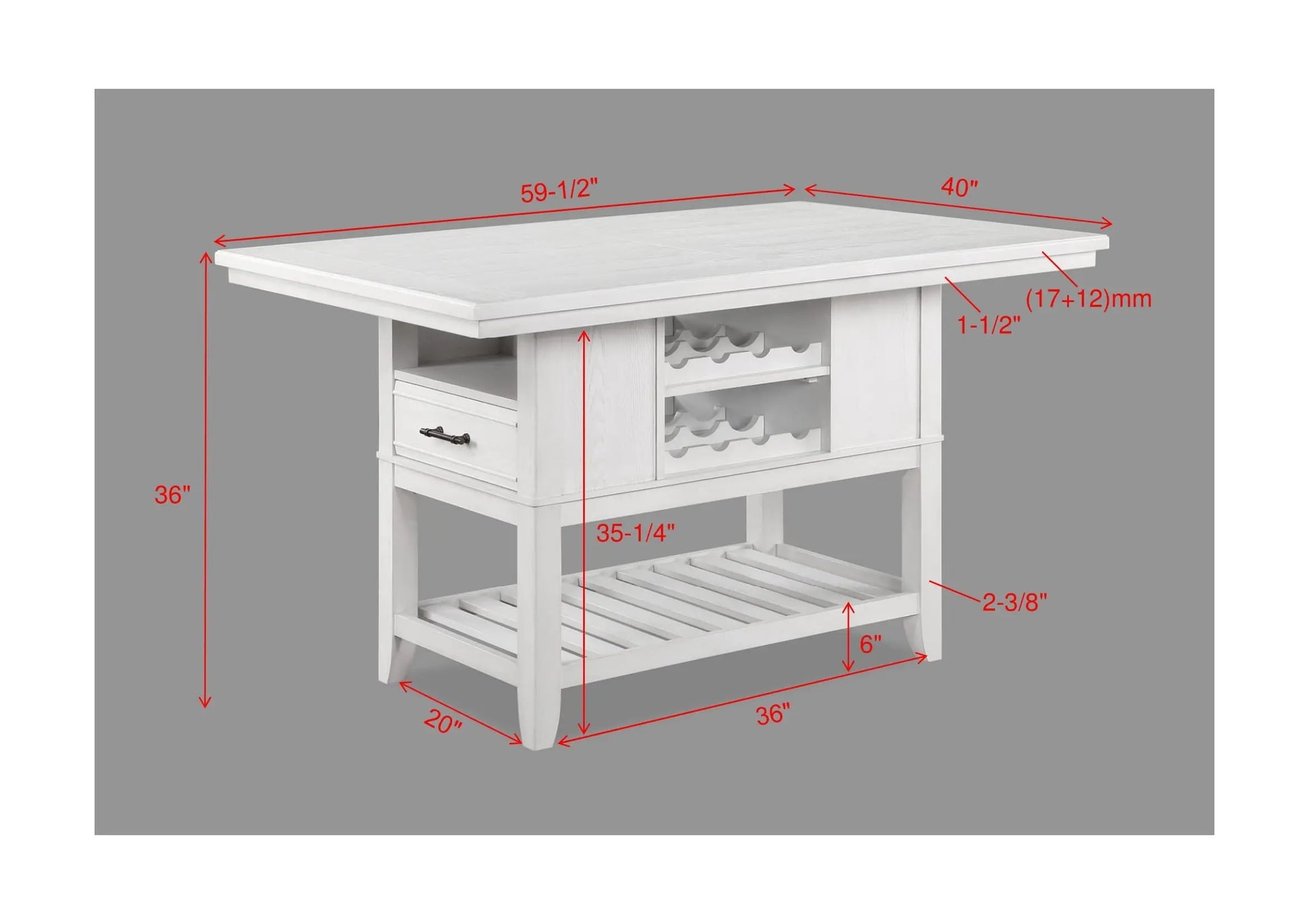 Wendy White Counter Height Dining Set Crown Mark