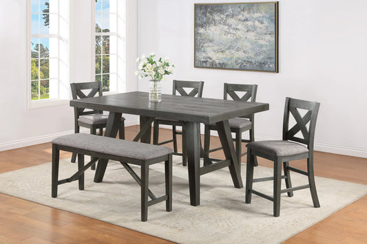 Rufus Gray Counter Height Dining Set Crown Mark