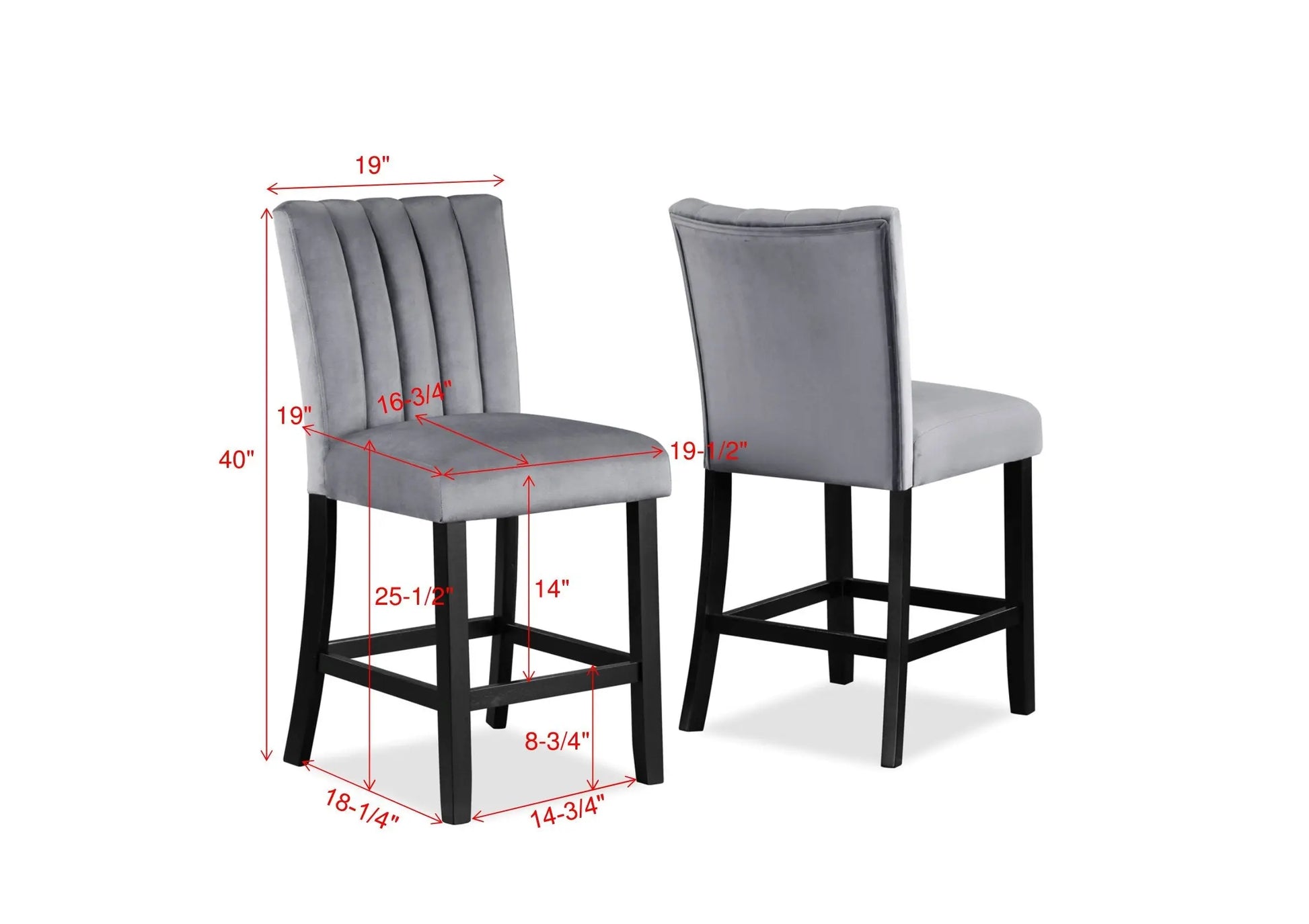 Pascal Black/Gray Square Counter Height Dining Set Crown Mark