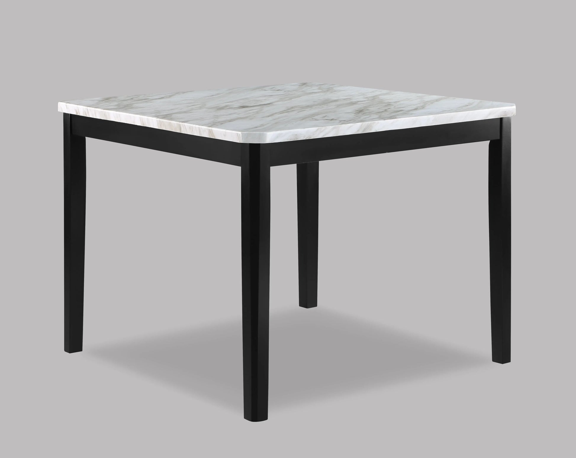 Pascal White/Black Faux Marble-Top Counter Height Table Crown Mark