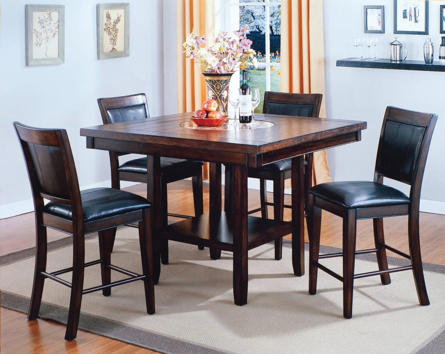 Fulton Espresso Counter Height Dining Set Crown Mark