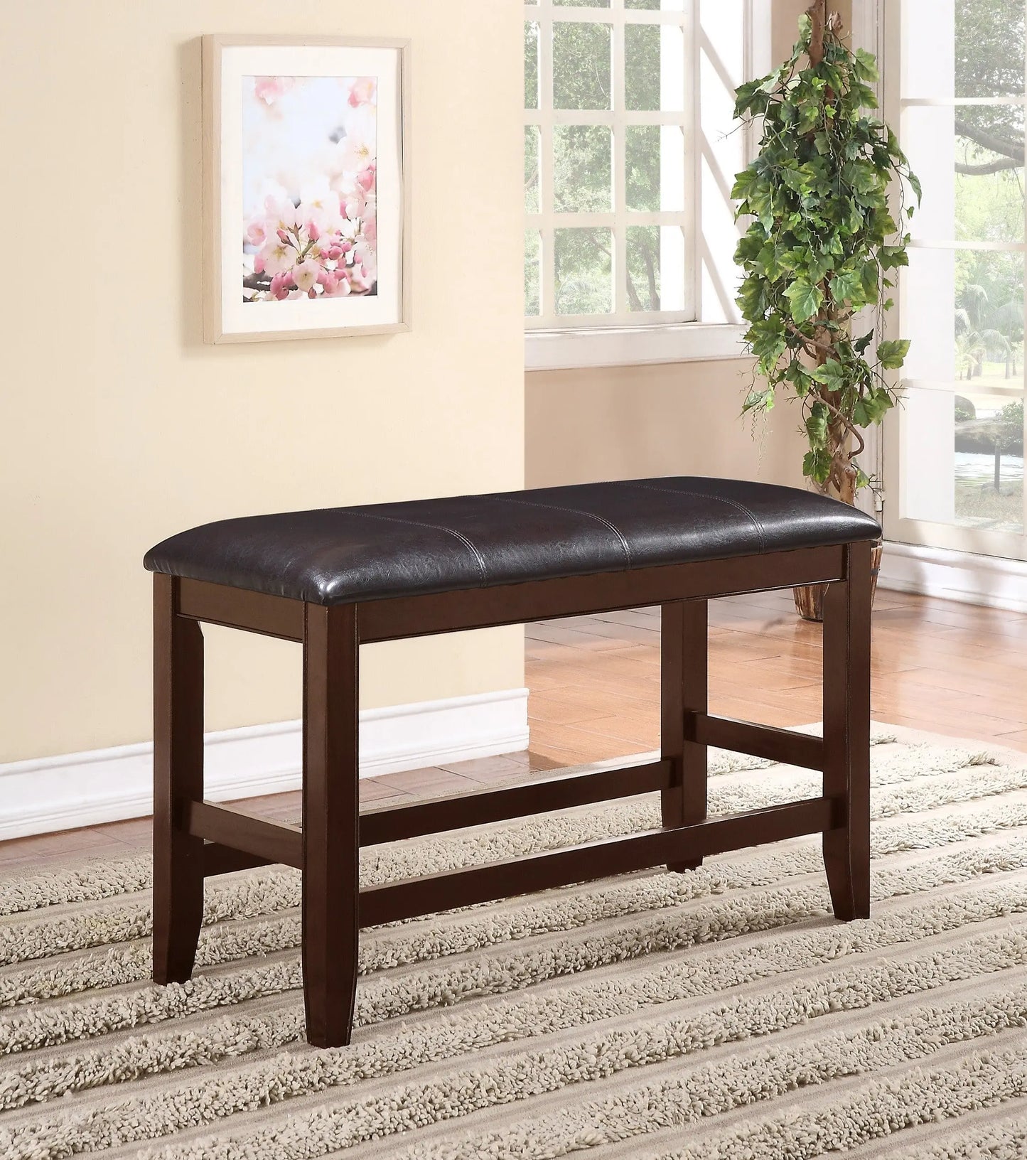 Fulton Espresso Counter Height Dining Bench Crown Mark