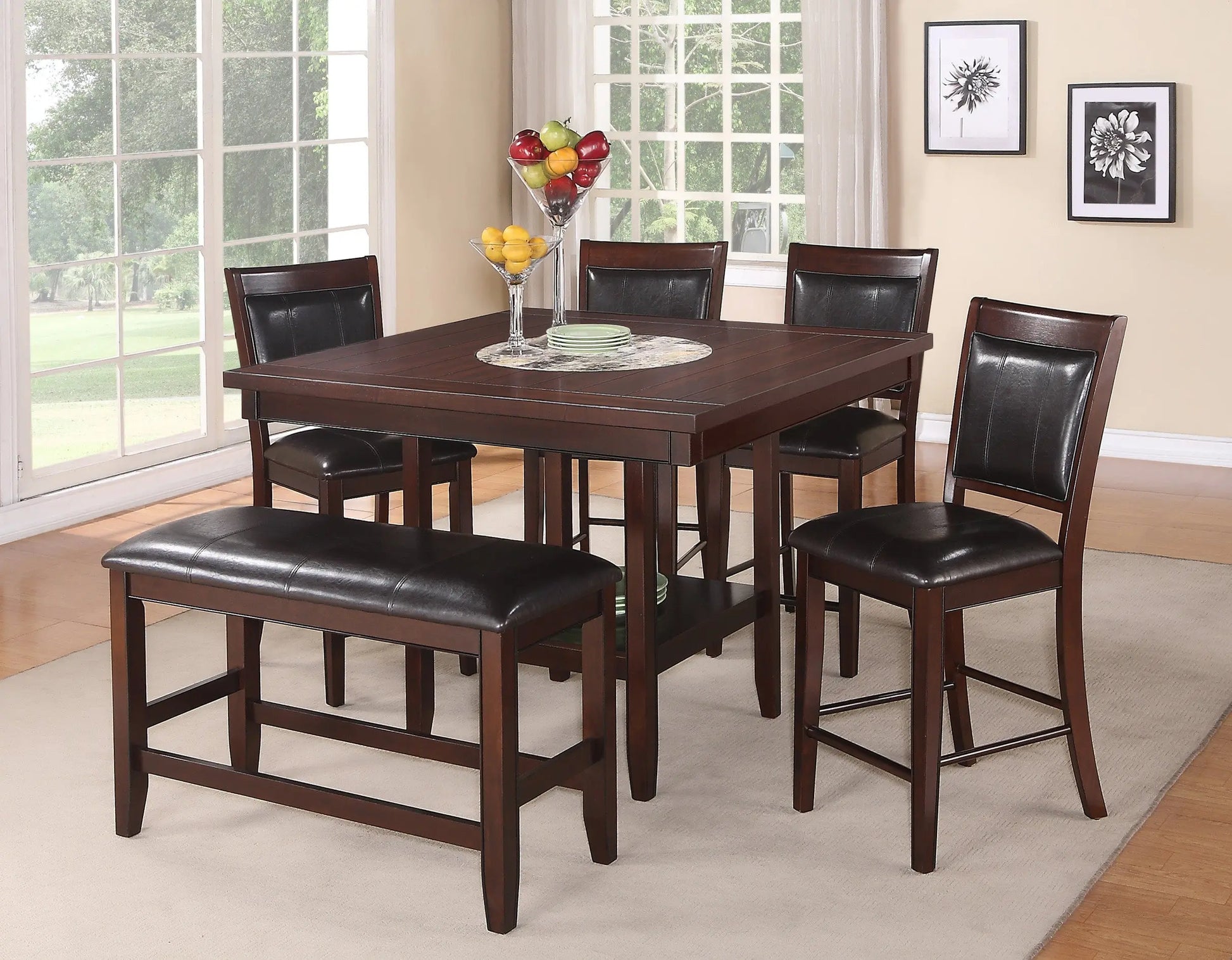 Fulton Espresso Counter Height Dining Set Crown Mark