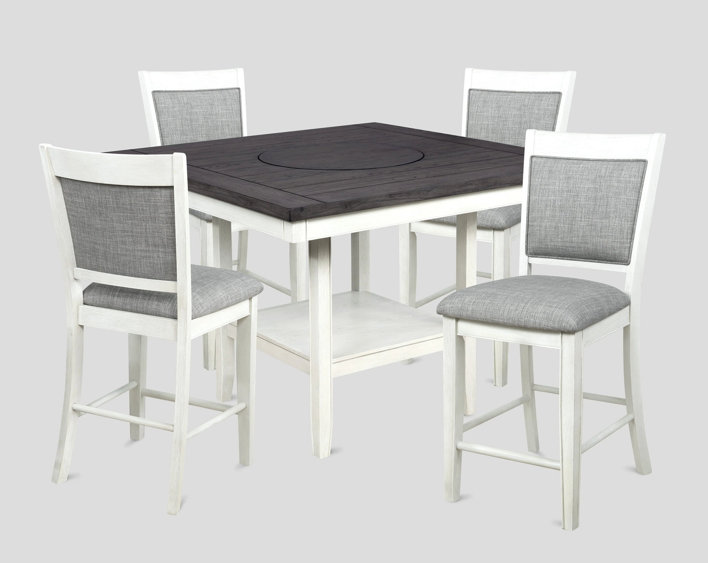 Fulton Chalk/White Counter Height Dining Set Crown Mark