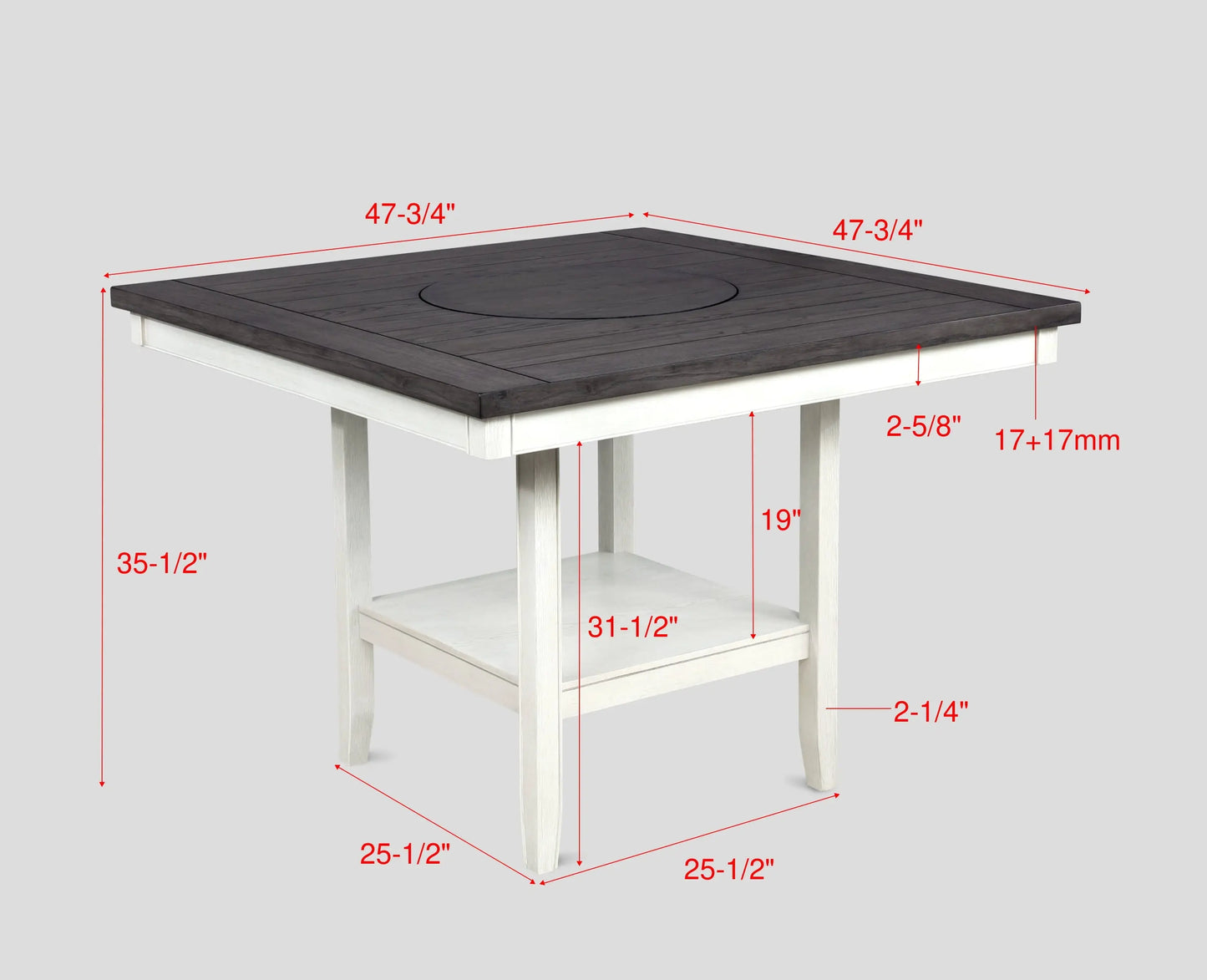 Fulton Chalk/White Counter Height Dining Set Crown Mark