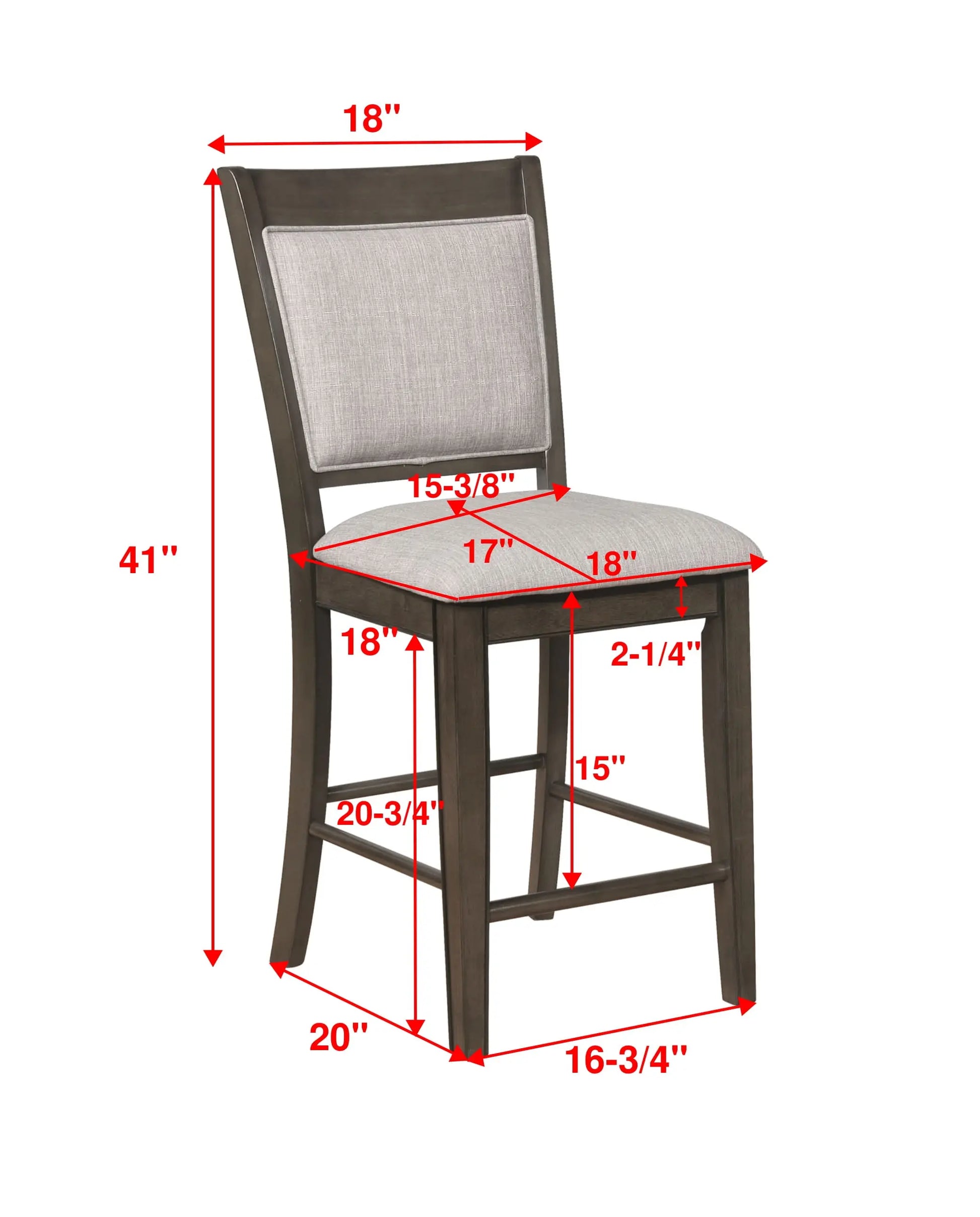 Fulton Gray Counter Height Dining Set Crown Mark