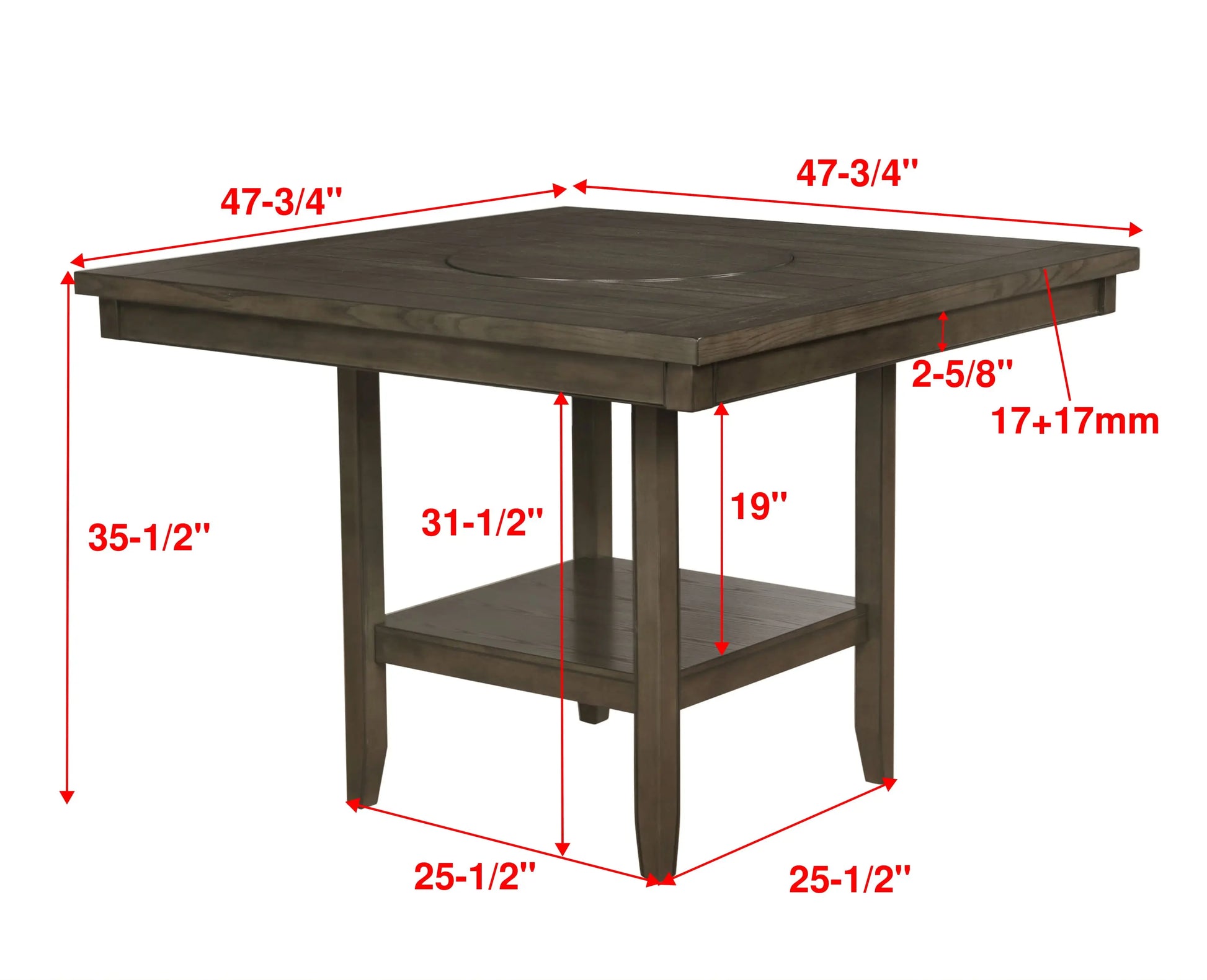 Fulton Gray Counter Height Dining Set Crown Mark