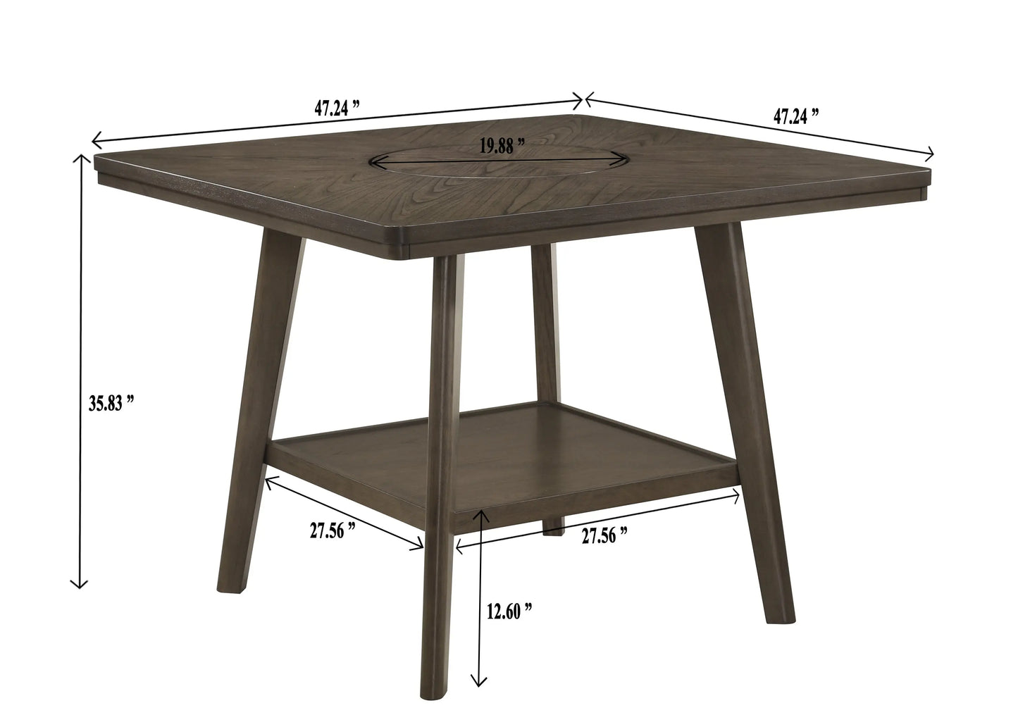 Ember Brown Counter Height Table Crown Mark