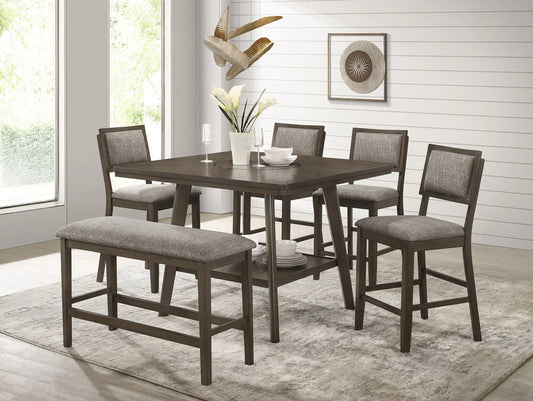 Ember Brown Square Counter Height Dining Set Crown Mark