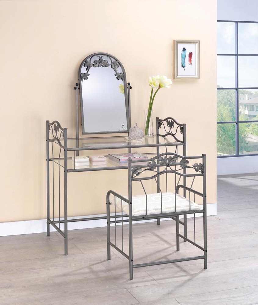 Transitional Nickel Bronze Vanity Set Coaster Z2 Premium