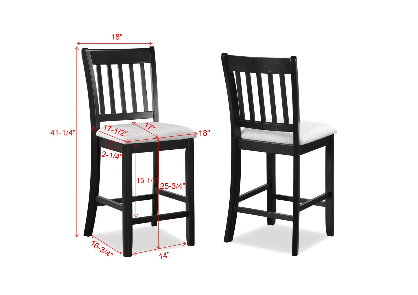 Salvador Black/White 5-Piece Counter Height Dining Set Crown Mark