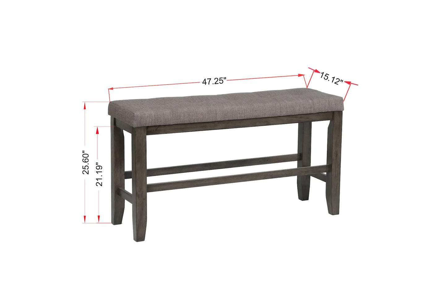 Bardstown Gray Counter Height Dining Bench Crown Mark