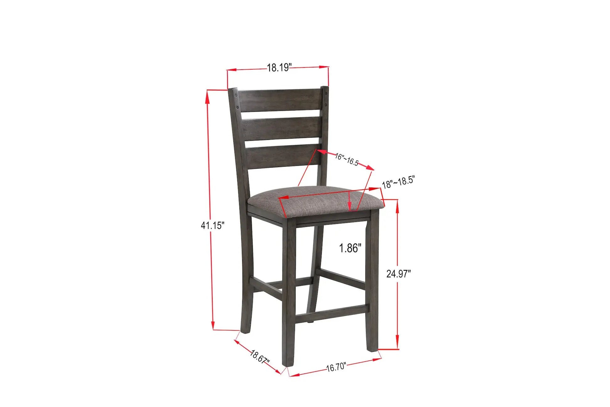 Bardstown Gray Counter Height Chair, Set of 2 Crown Mark