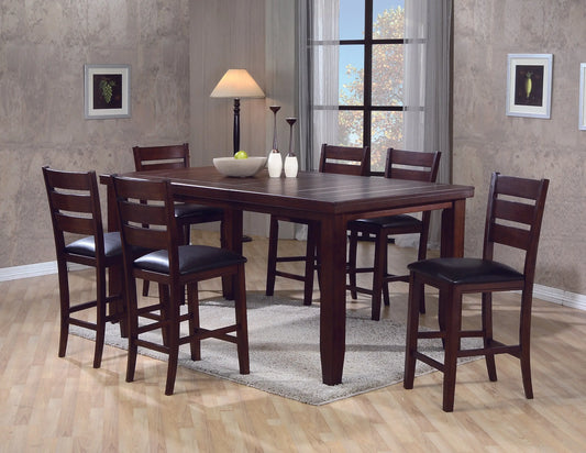 Bardstown Cherry Brown Counter Height Dining Set Crown Mark