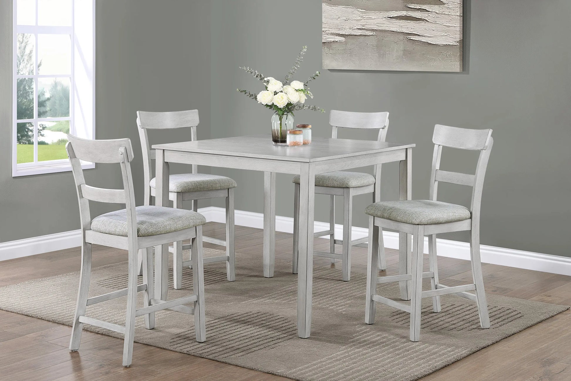 Henderson Driftwood 5-Piece Counter Height Dining Set Crown Mark