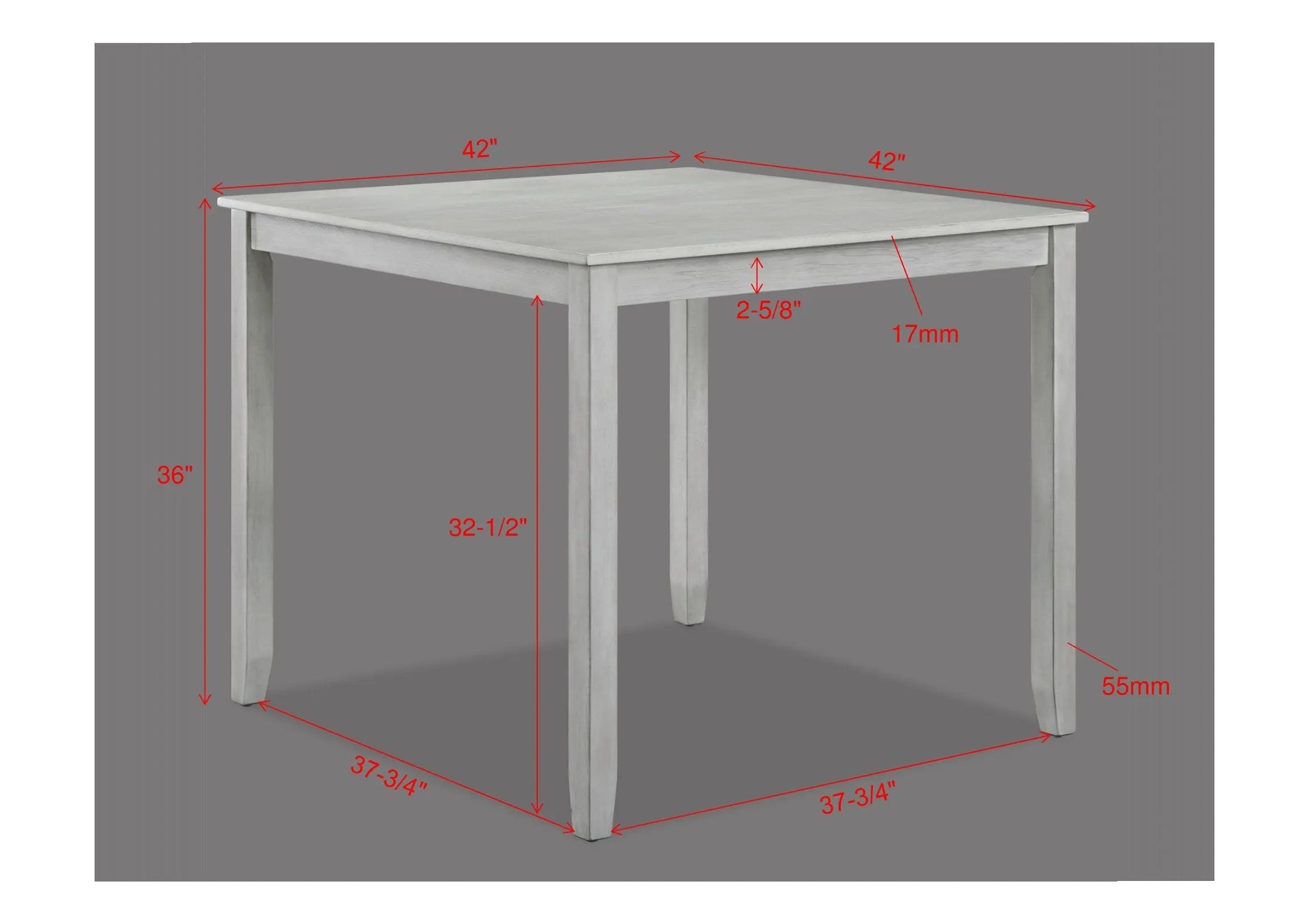 Henderson Driftwood 5-Piece Counter Height Dining Set Crown Mark