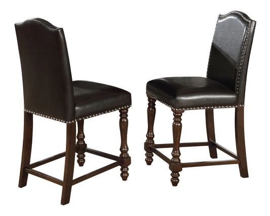 Langley Espresso Counter Height Chair, Set of 2 Crown Mark