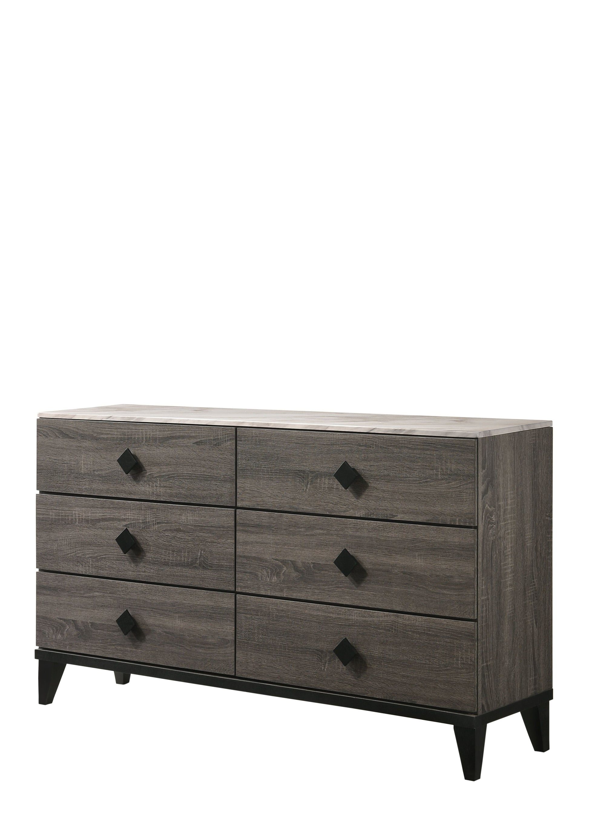 Avantika Faux Marble & Rustic Gray Oak Dresser ACME East