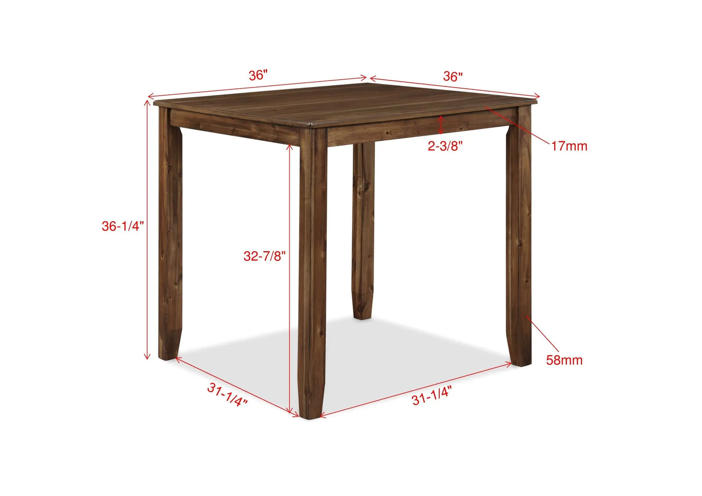 Ashborn  5-Piece Counter Height Dining Set Crown Mark