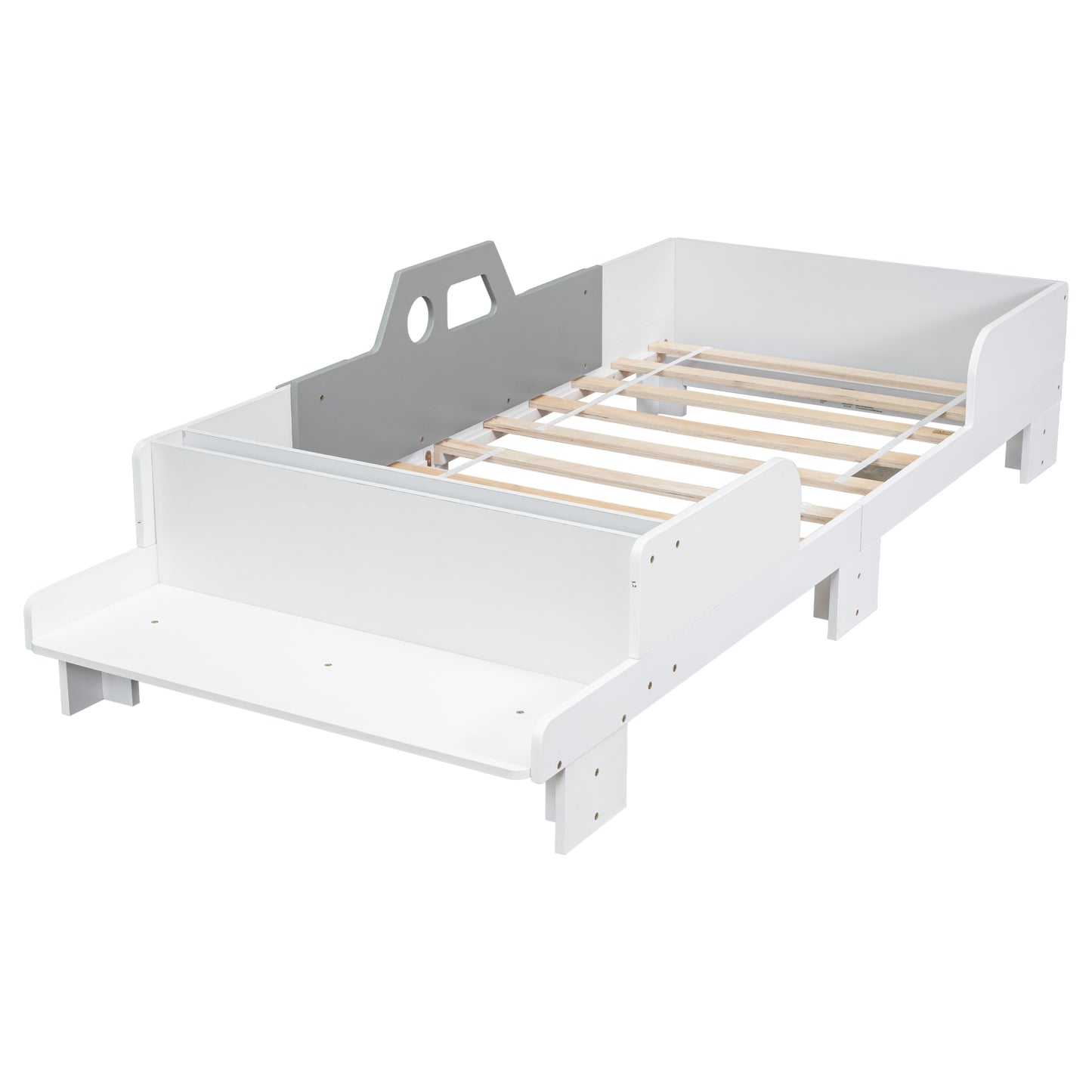 Car-Shaped Twin Wood Bed with Bench,White House to Home Furnishings LLC