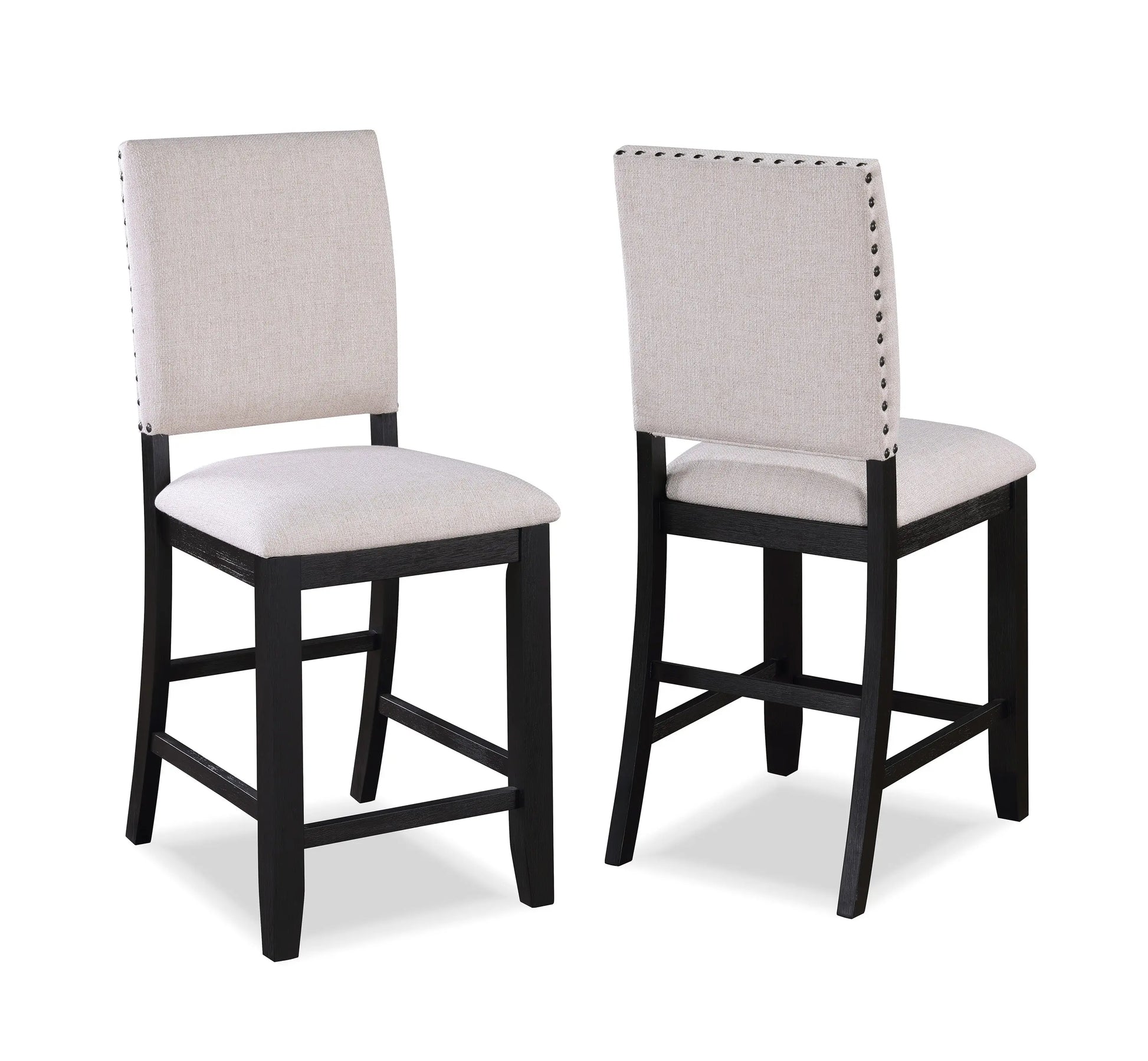 Regent Charcoal Black Counter Height Chair, Set of 2 Crown Mark