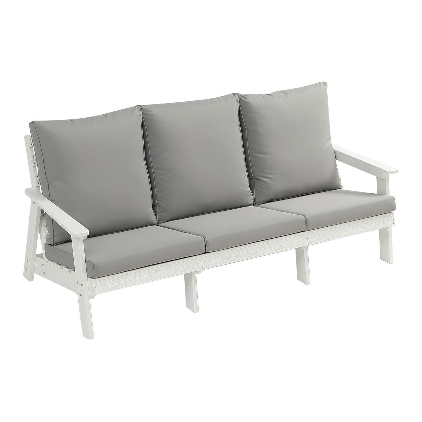 4-Piece Conversation Patio Set, HIPS Weather Resistance Outdoor Sofa and Coffee Table, White/Grey ***(FREE SHIPPING)*** House to Home Furnishings LLC