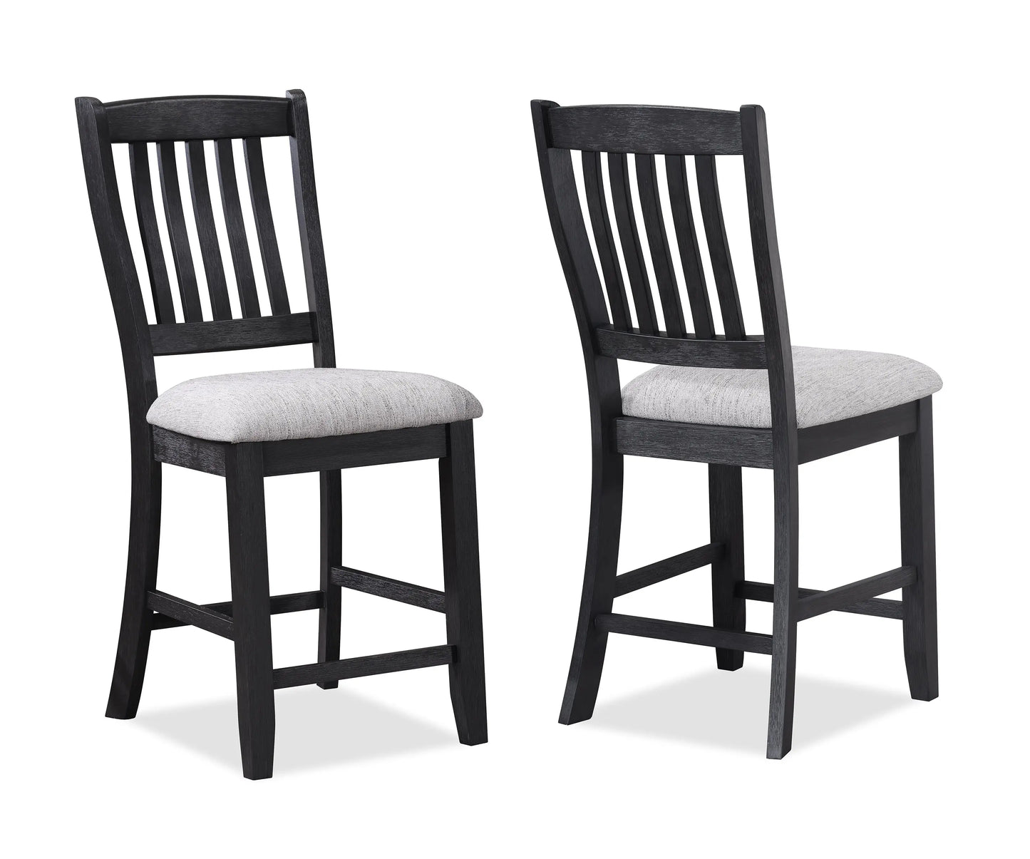 Buford Charcoal Black/Light Gray Counter Height Chair, Set of 2 Crown Mark