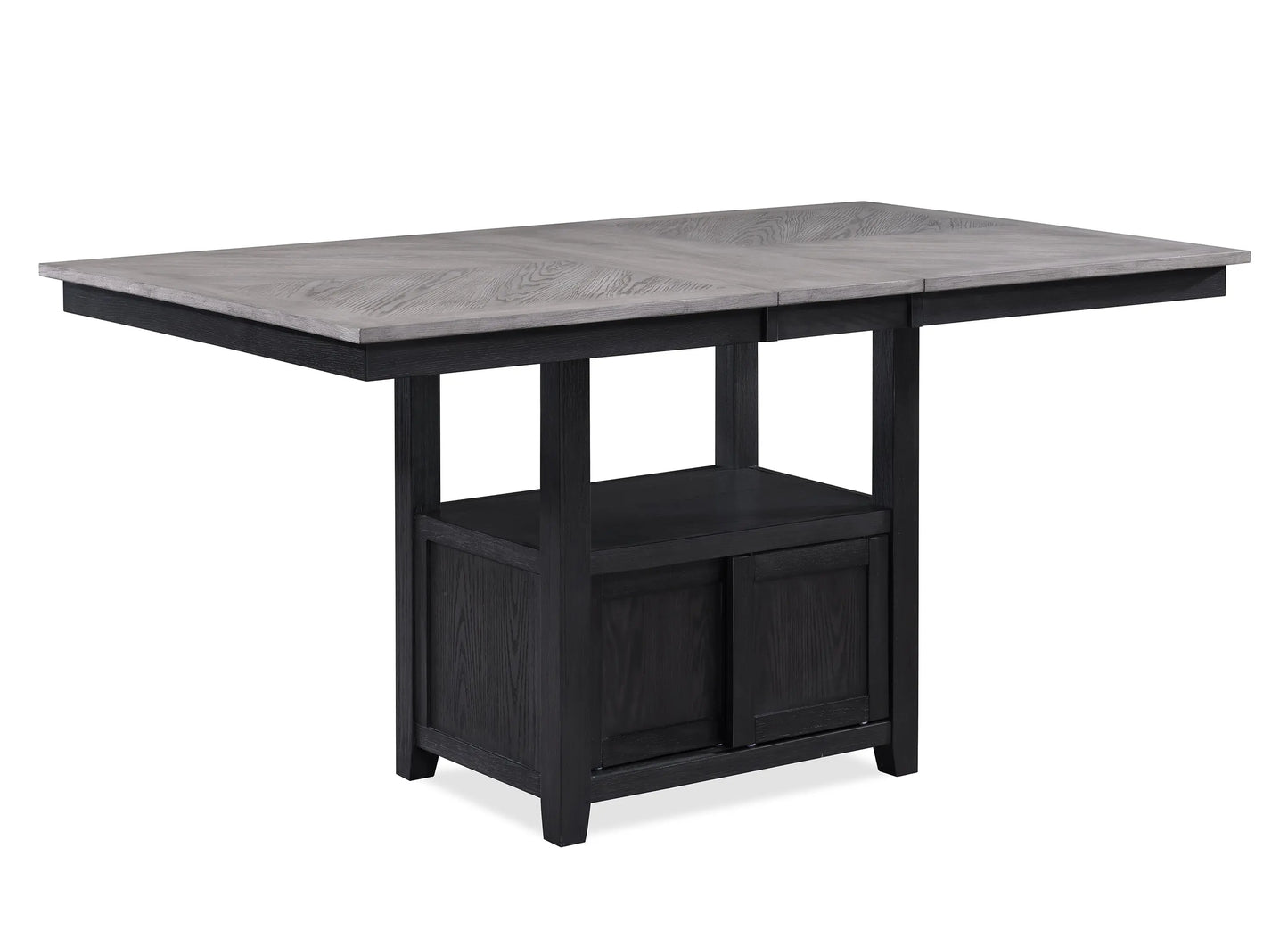 Buford Charcoal/Black Extendable Counter Height Dining Set Crown Mark