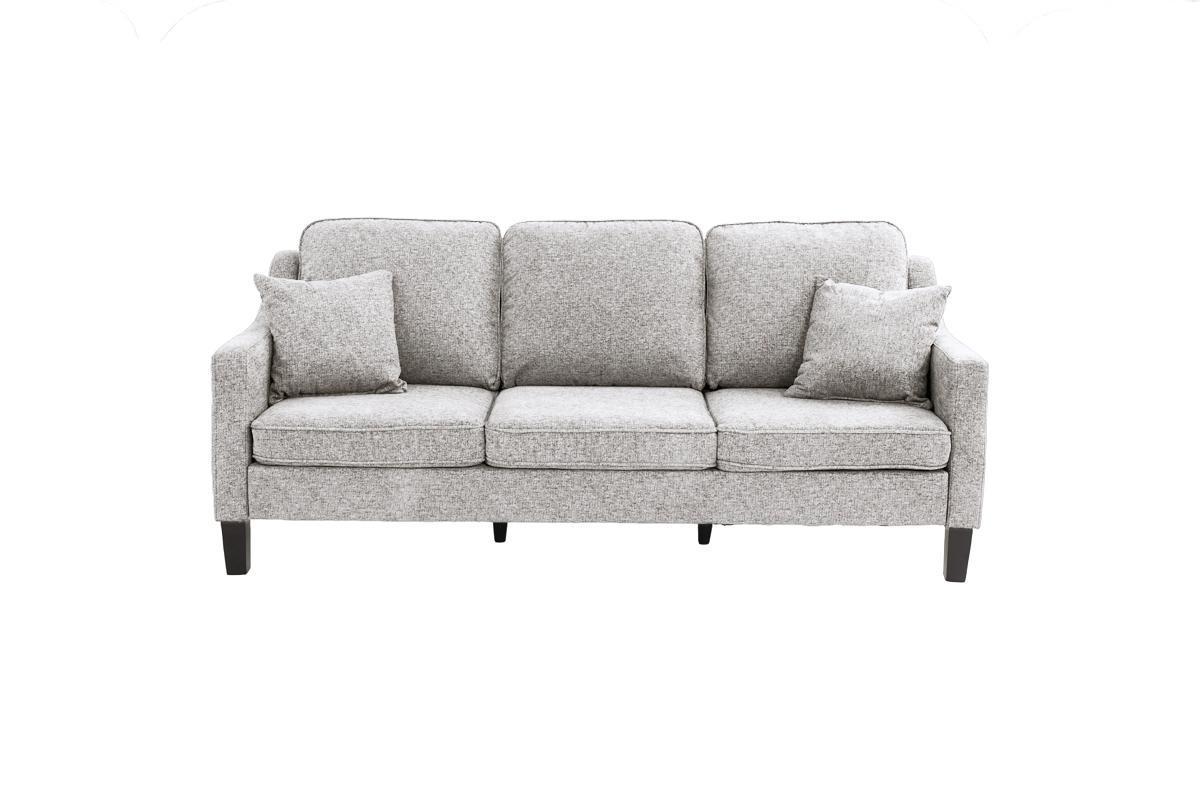 2pc Sofa Set Sofa And Loveseat Living Room Furniture Grey Blended Chenille Cushion Couch w Pillows House to Home Furnishings LLC