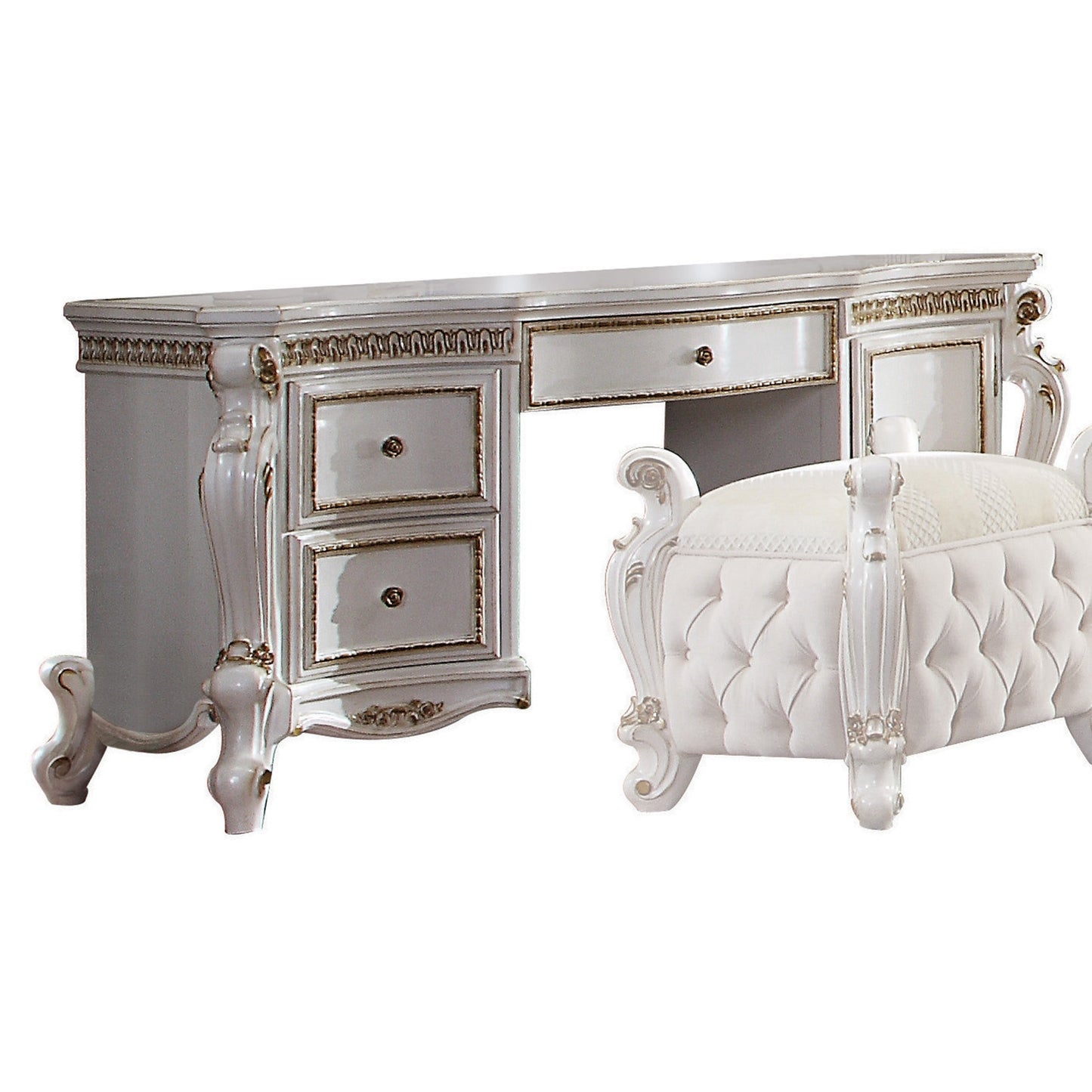 Picardy Antique Pearl Vanity Desk ACME East