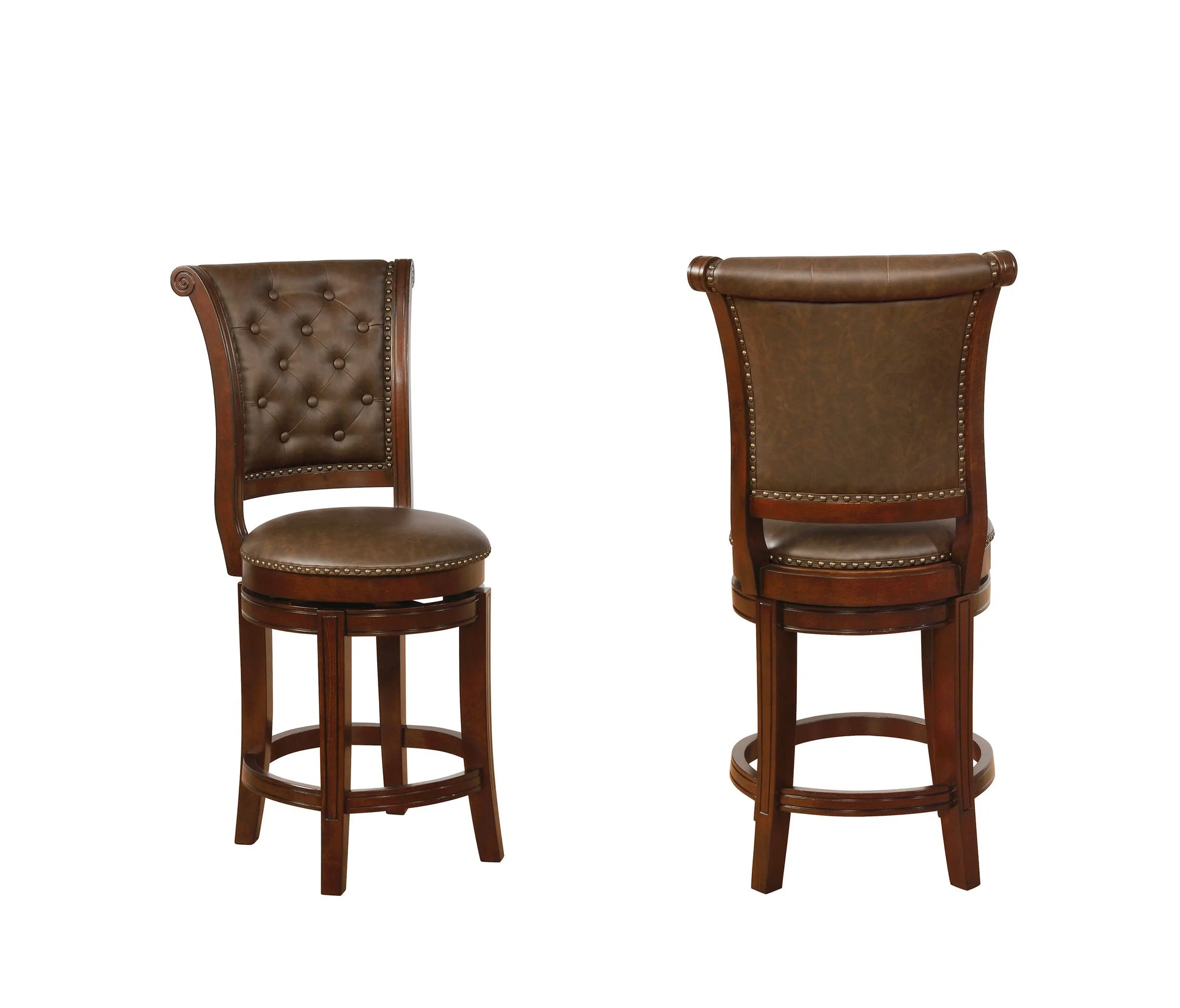 Granville Espresso 24" Swivel Counter Chair, Set of 2 Crown Mark