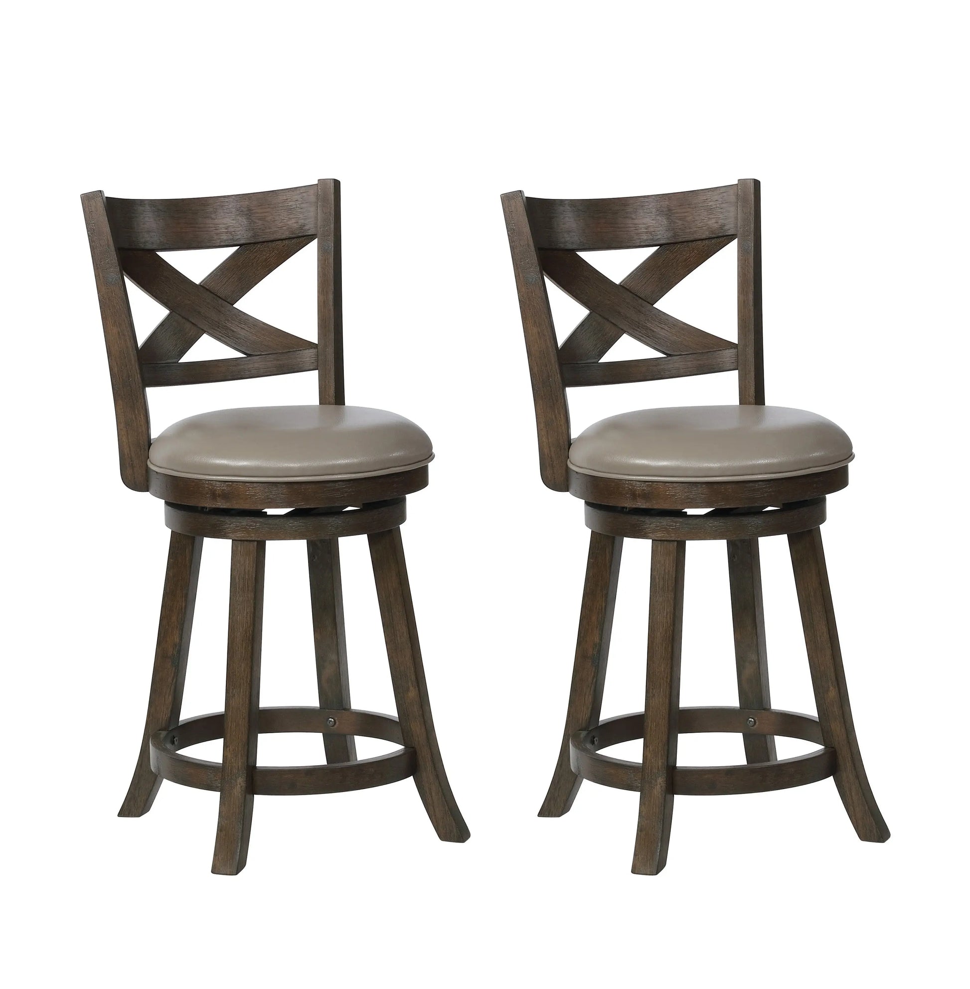 Kipper 24" Gray Swivel Counter Chair, Set of 2 Crown Mark