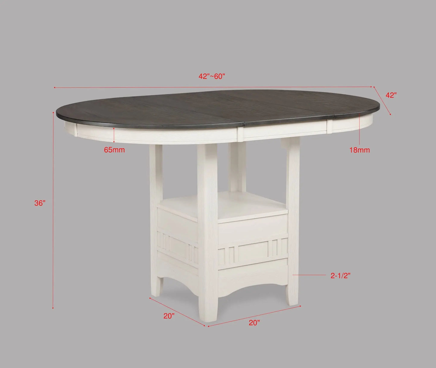 Hartwell Chalk Gray Counter Height Dining Set Crown Mark