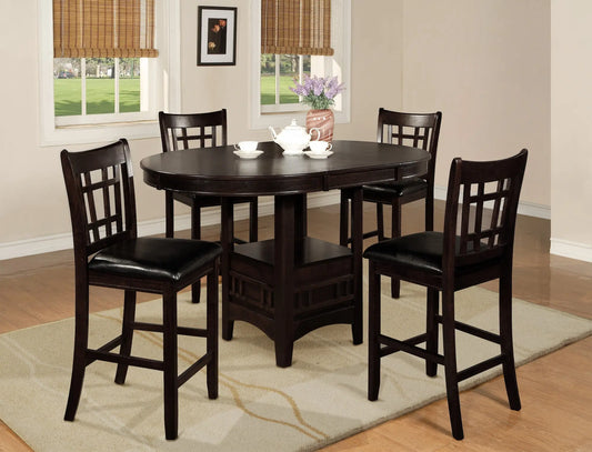 Hartwell Espresso Counter Height Dining Set Crown Mark