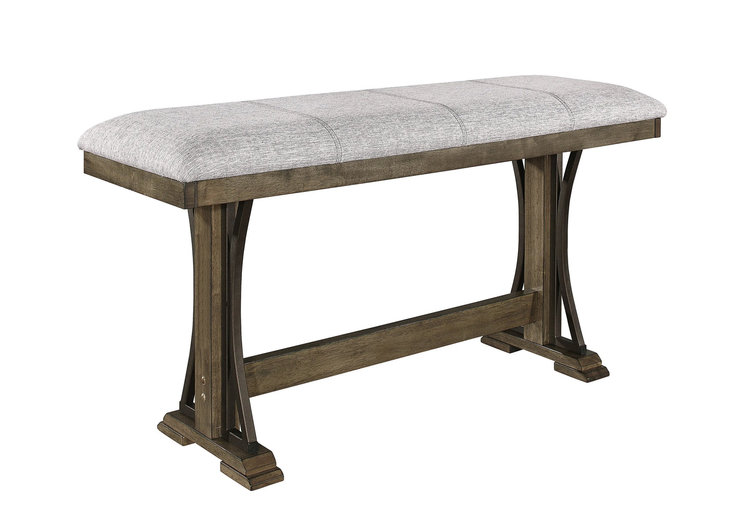 Quincy Grayish Brown Counter Height Dining Bench Crown Mark