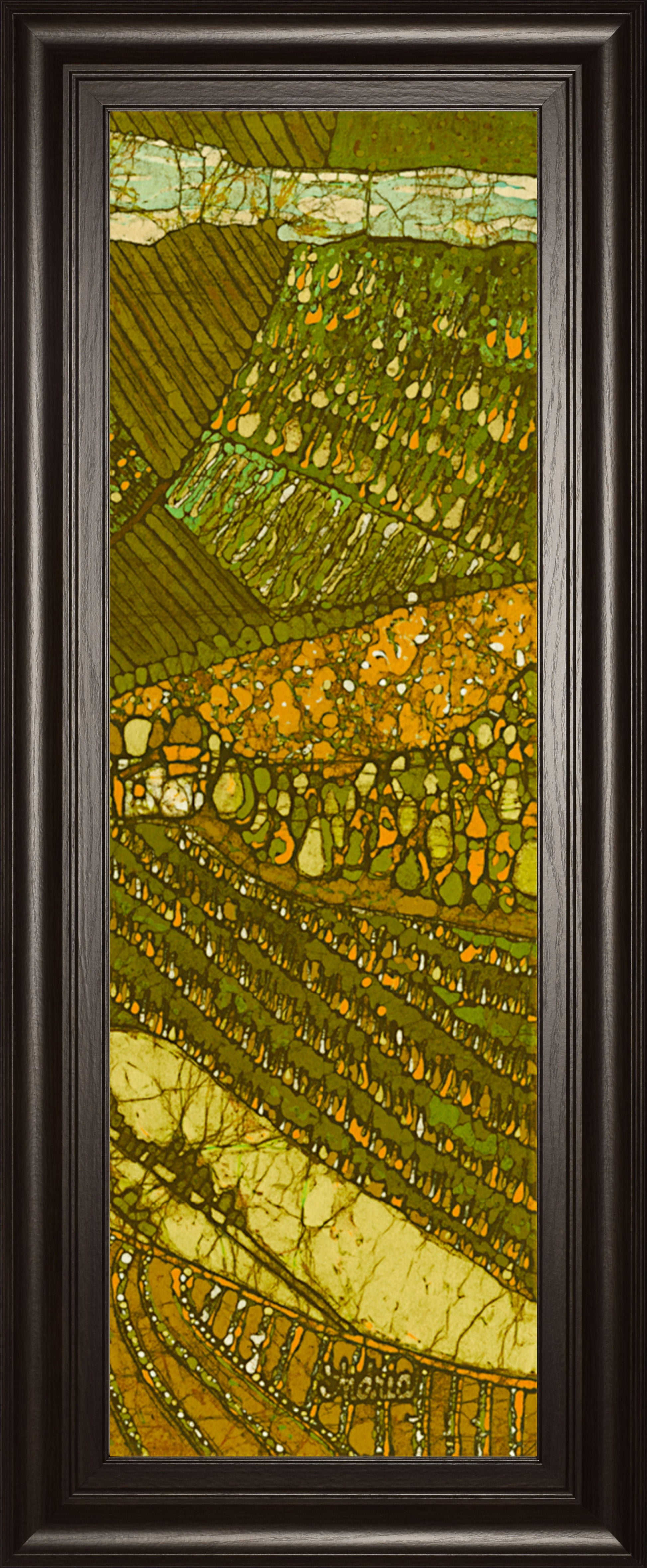 Vneyard Batik Il By Andrea Davis - Framed Print Wall Art - Green Classy Art