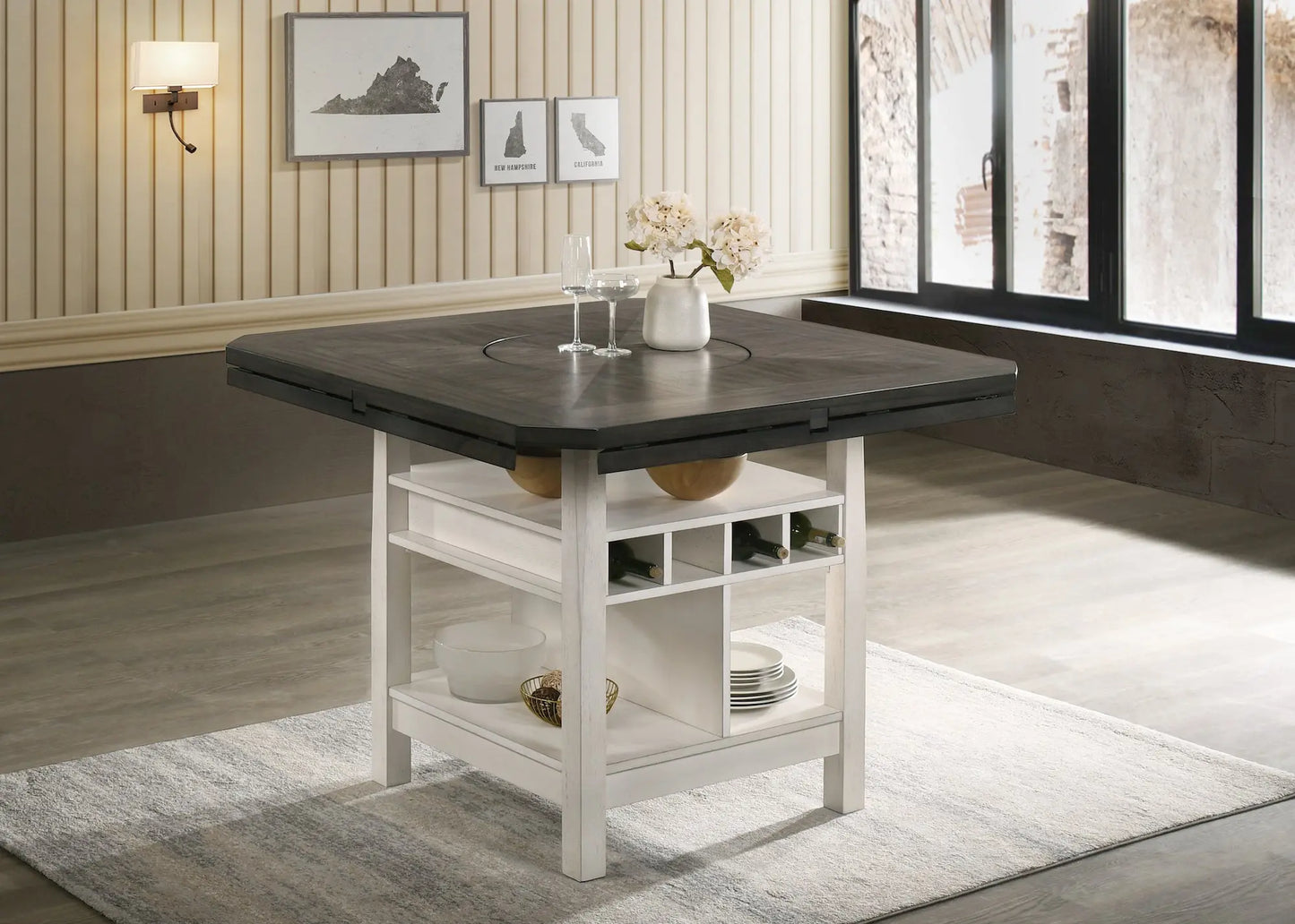 Conner Chalk/Gray Counter Height Table Crown Mark