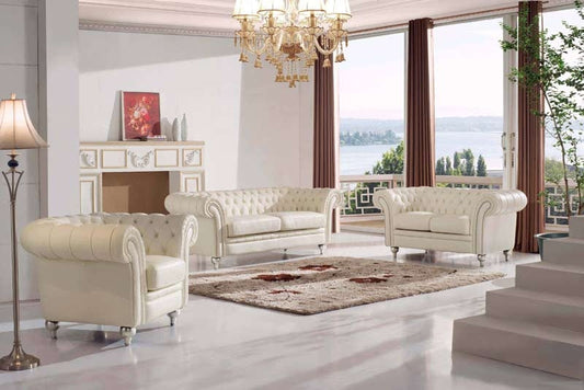 ESF Furniture - Extravaganza 287 3 Piece Living Room Set in Ivory - 287-3SET ESF Furniture