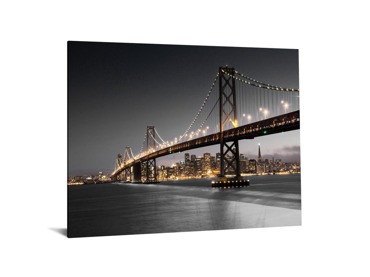 Temp Glass With Foil - San Francisco Bridge - Dark Gray Classy Art