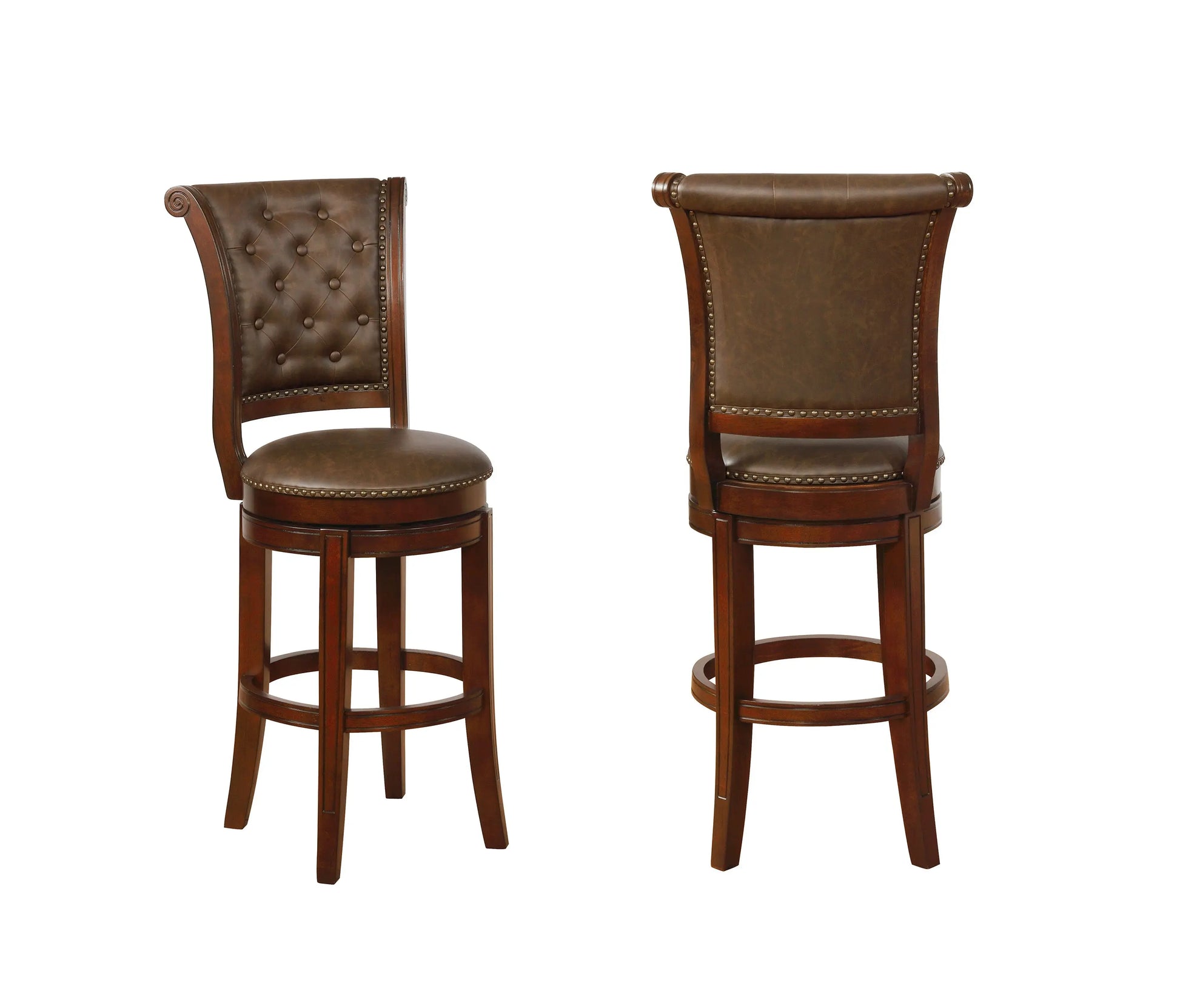 Granville Espresso 29" Swivel Barstool, Set of 2 Crown Mark