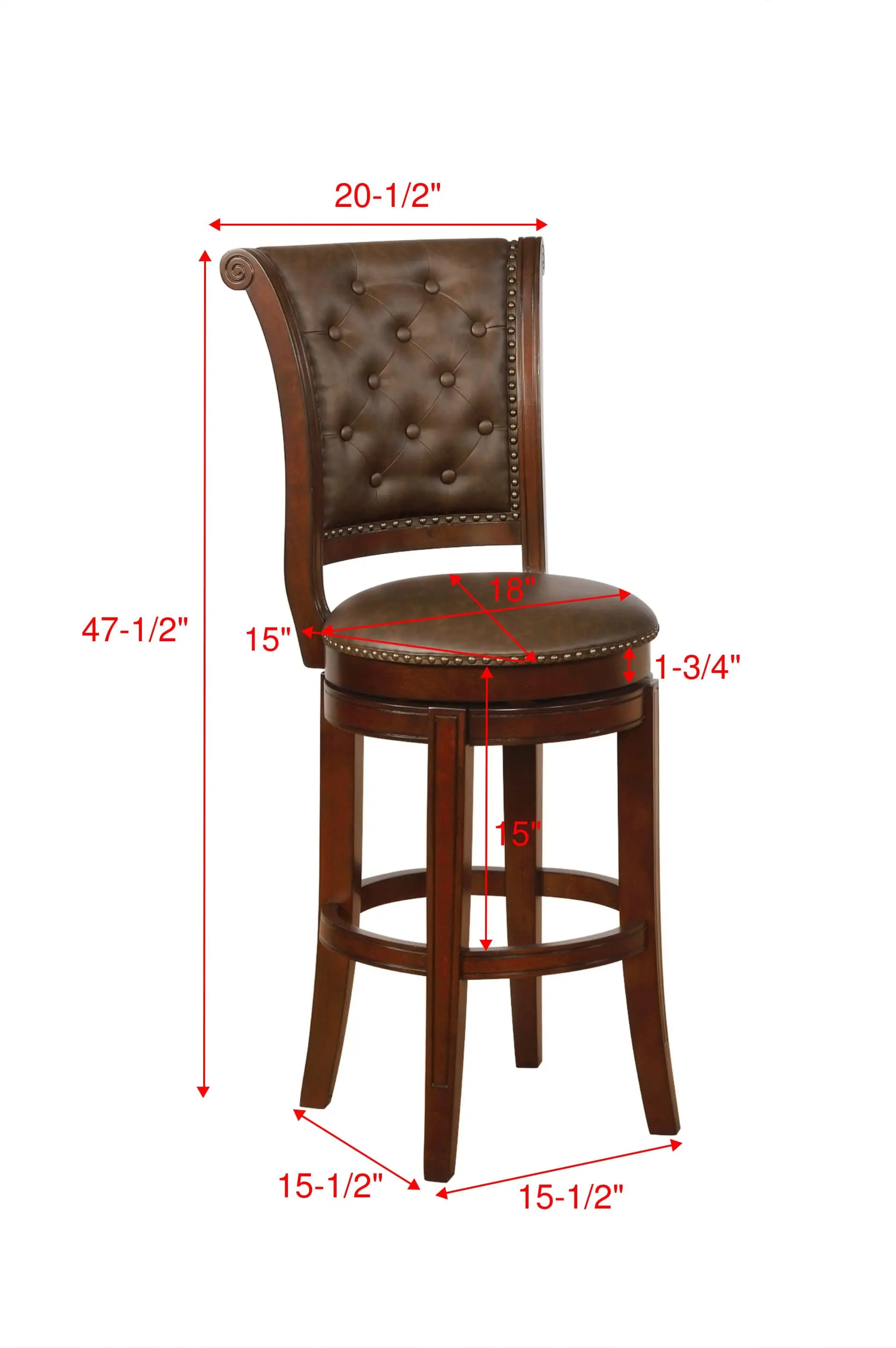 Granville Espresso 29" Swivel Barstool, Set of 2 Crown Mark