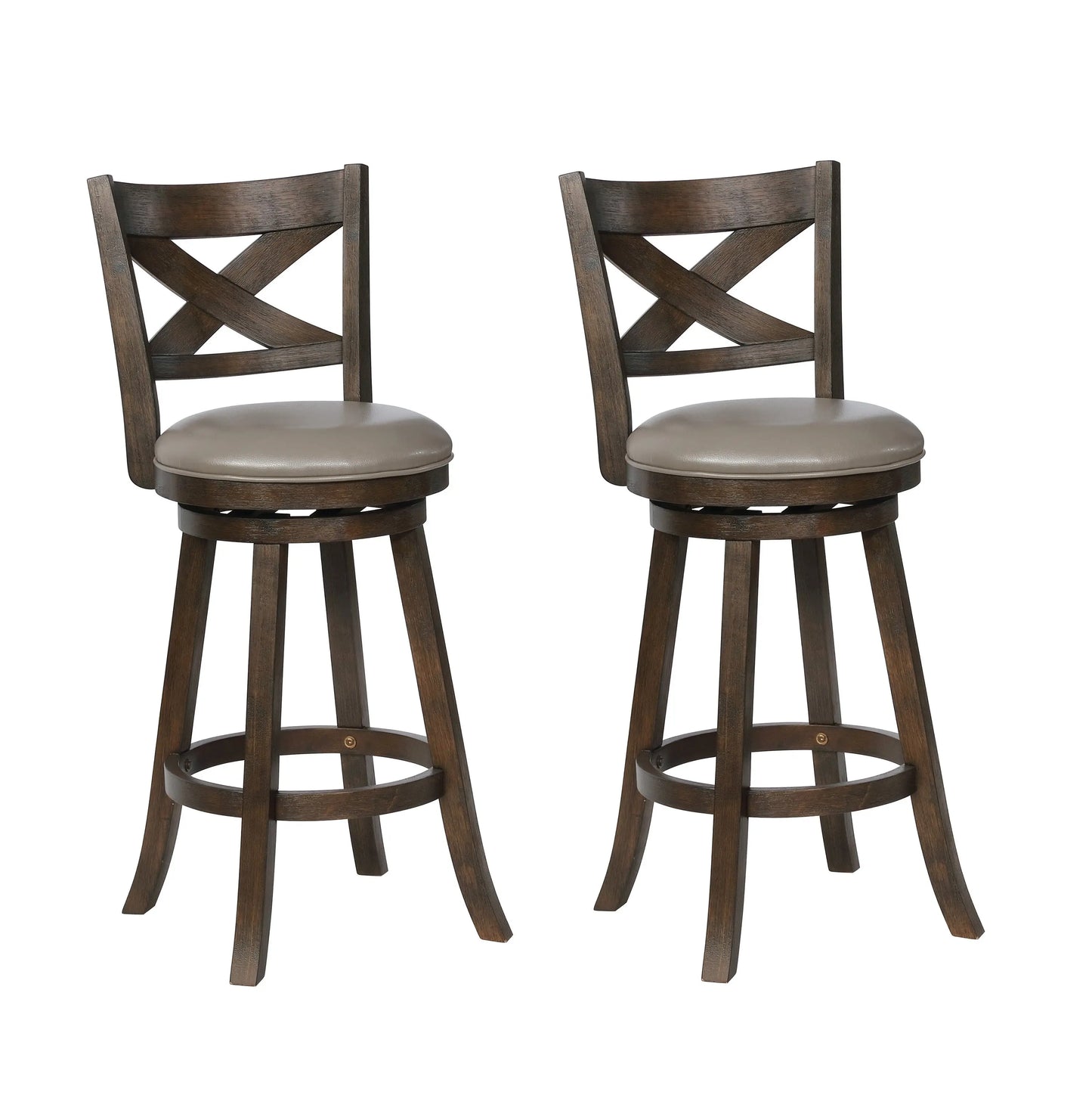 Kipper 29" Gray Swivel Barstool, Set of 2 Crown Mark