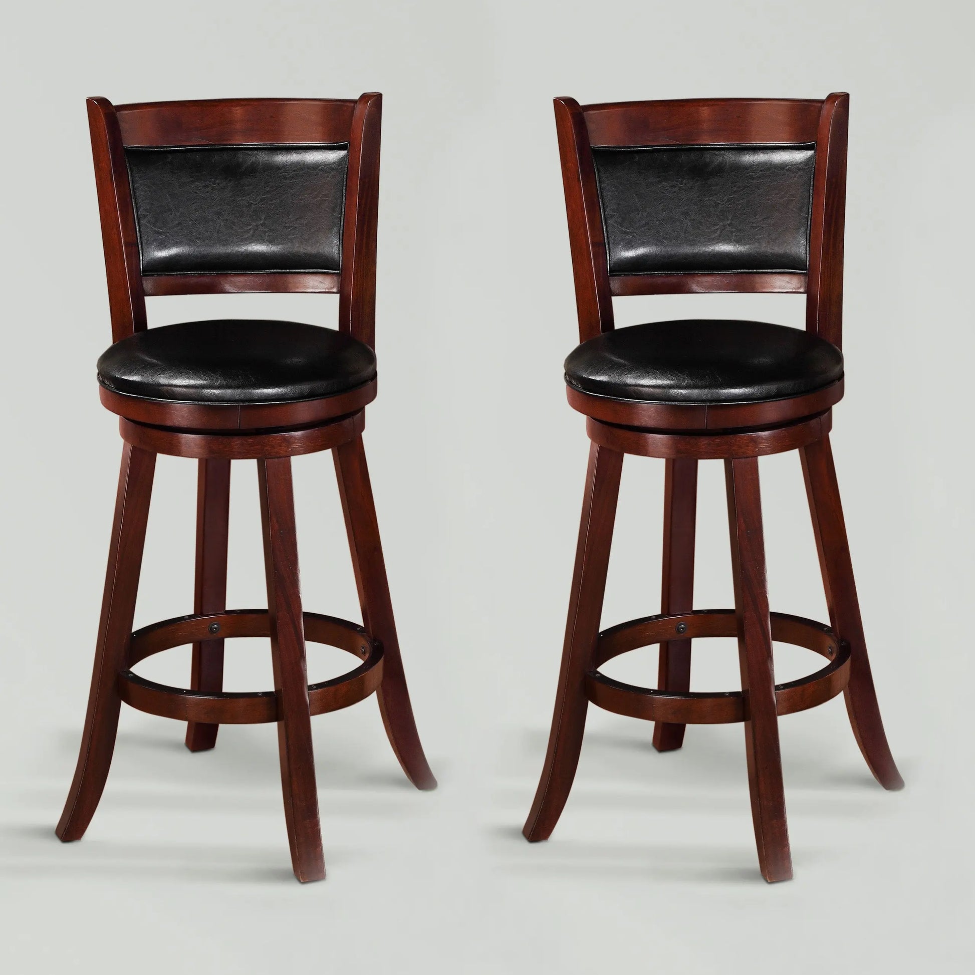 Cecil 29" Cherry Swivel Barstool, Set of 2 Crown Mark